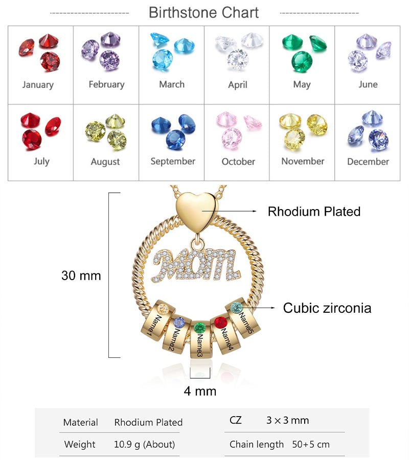 Custom Mom Name Necklace For Mom - Best Mother's Day Gift For Mom