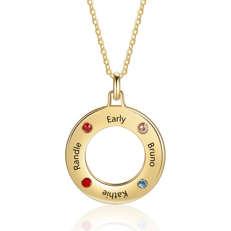 Personalize Multi-Name Illusion Circle Necklace For Mom