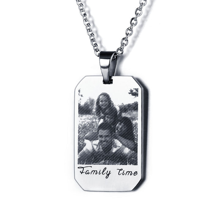 black & White photo necklace