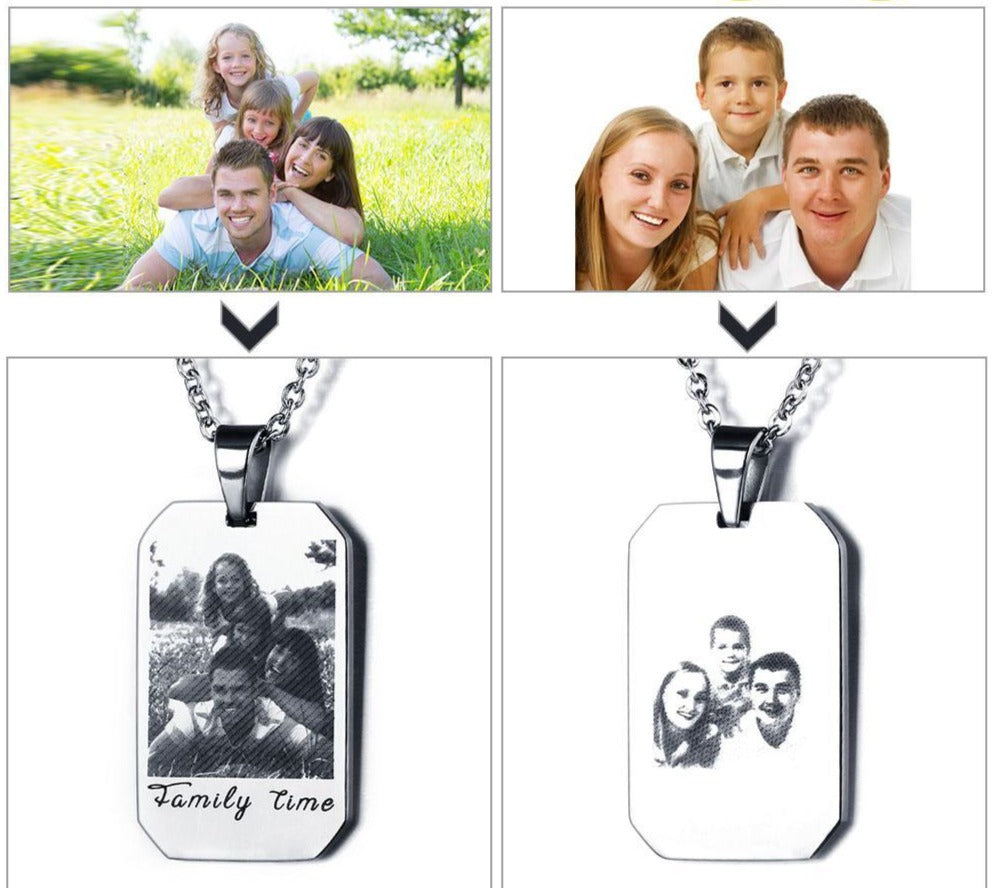 dog tag photo necklace