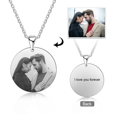 custom photo necklace with back engraved
