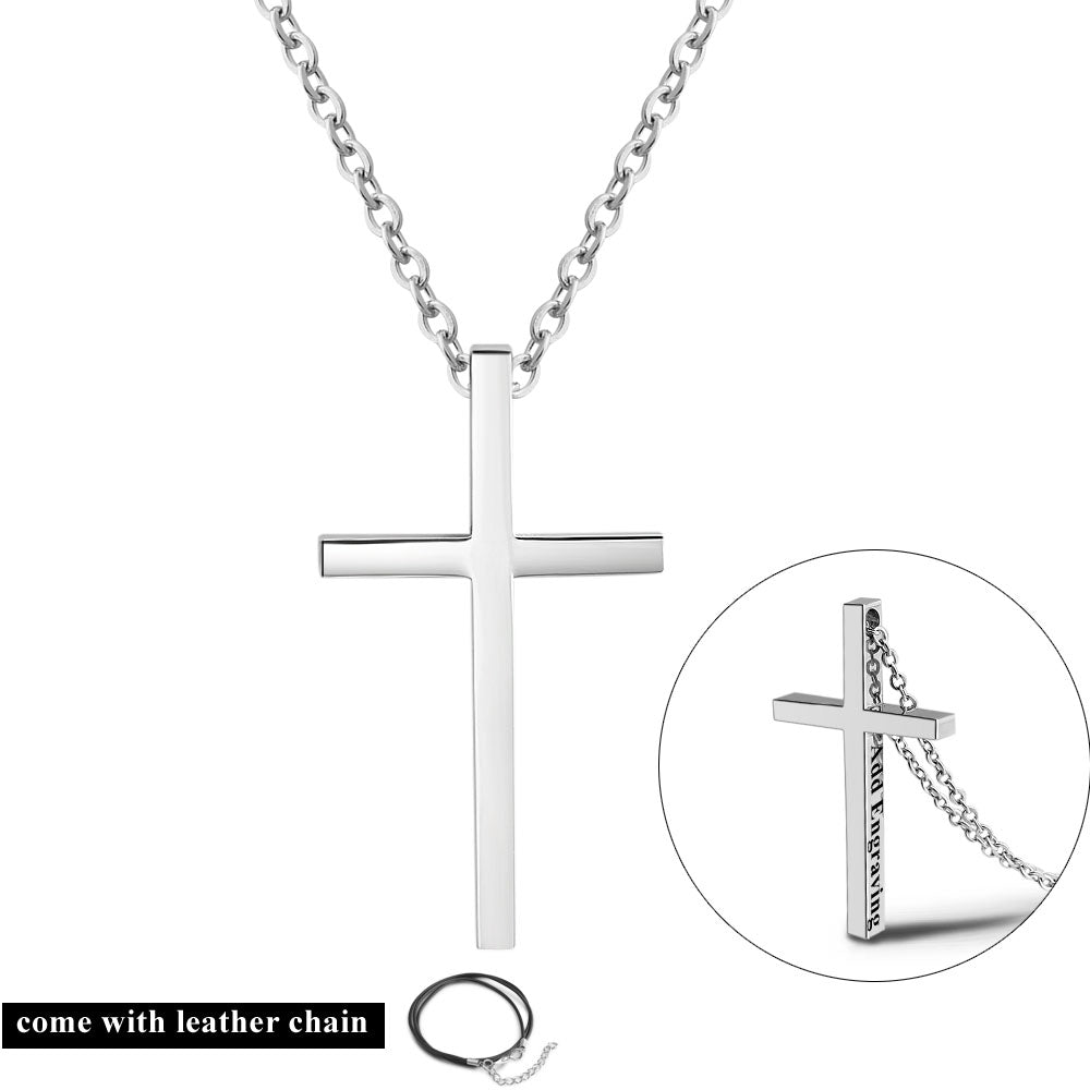 Personalized Men's Cross Necklace- Exclusive Father's Day Gift For Dad- Meaningful Gifts For Grandpa