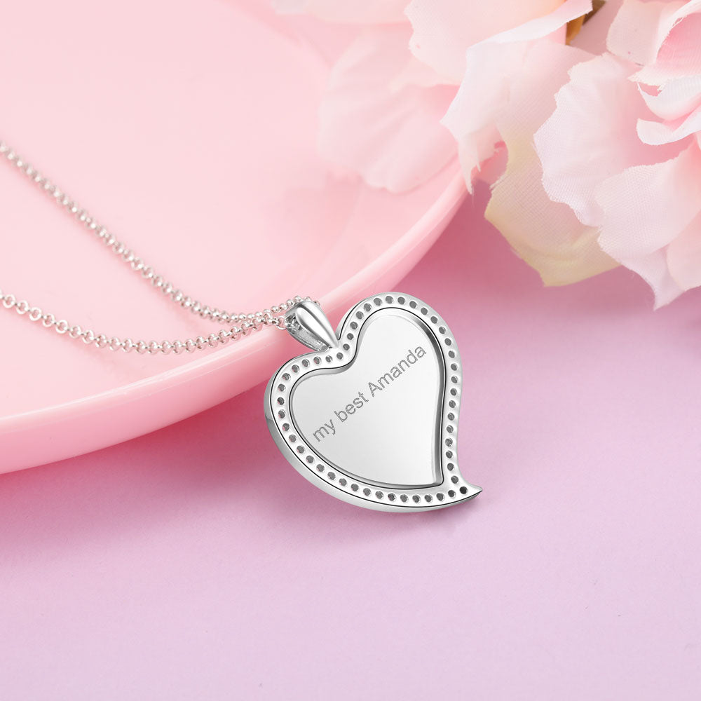 Custom Heart Necklace With Picture Inside