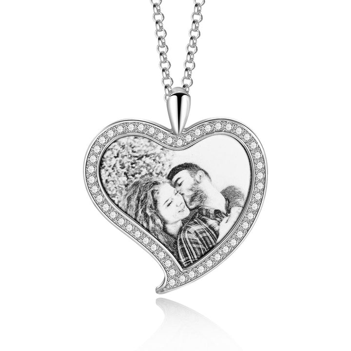 Custom Heart Necklace With Picture Inside