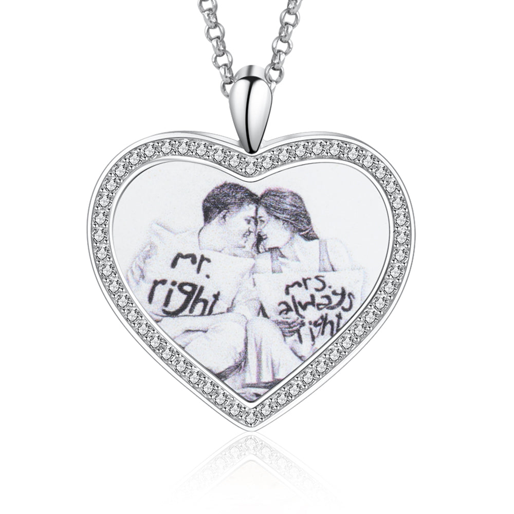 custom heart photo necklace