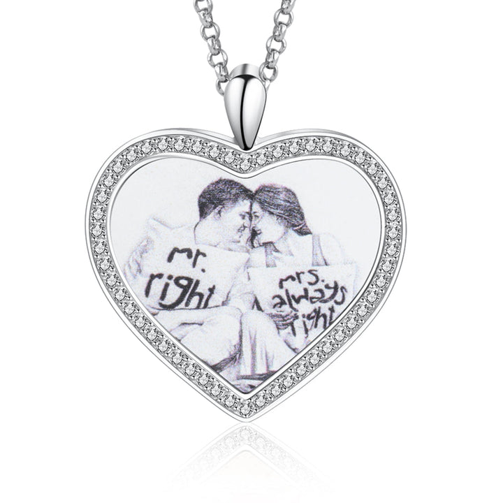 custom heart photo necklace