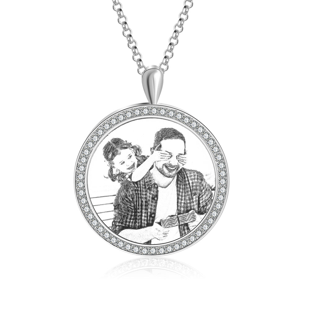 round shape photo necklace
