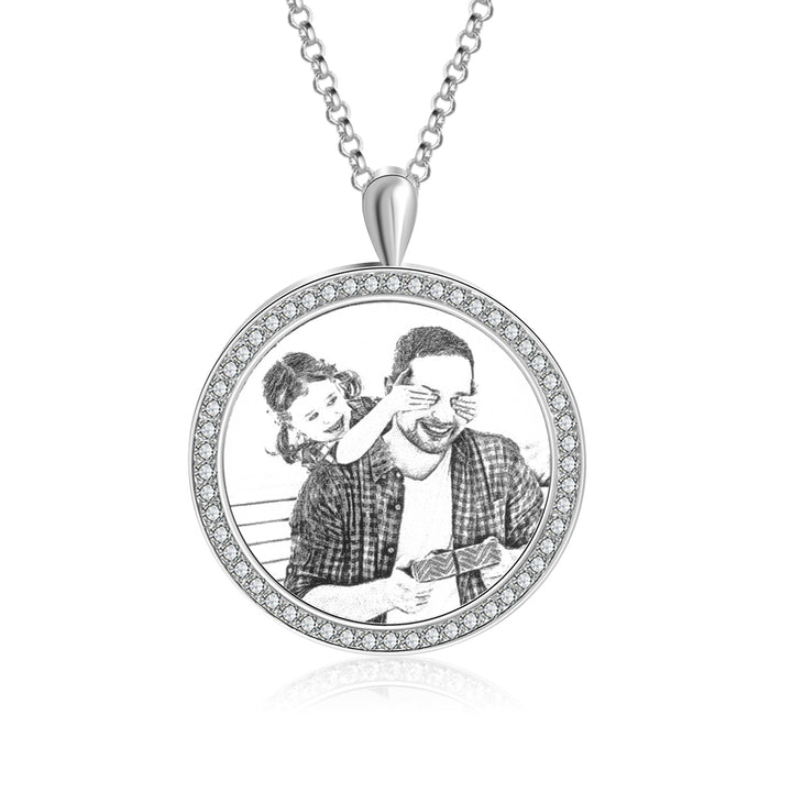 round shape photo necklace