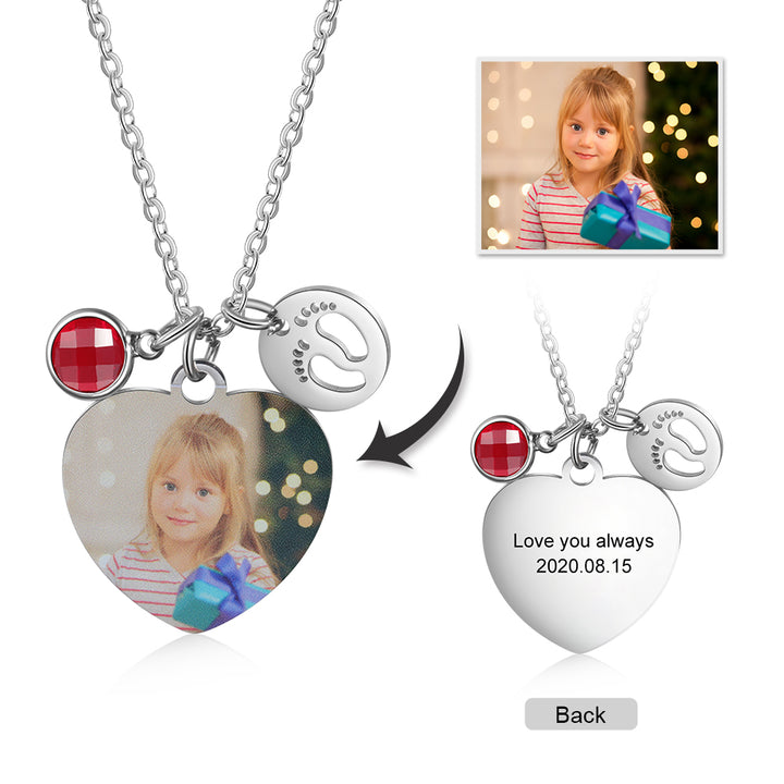 custom heart photo neckalce