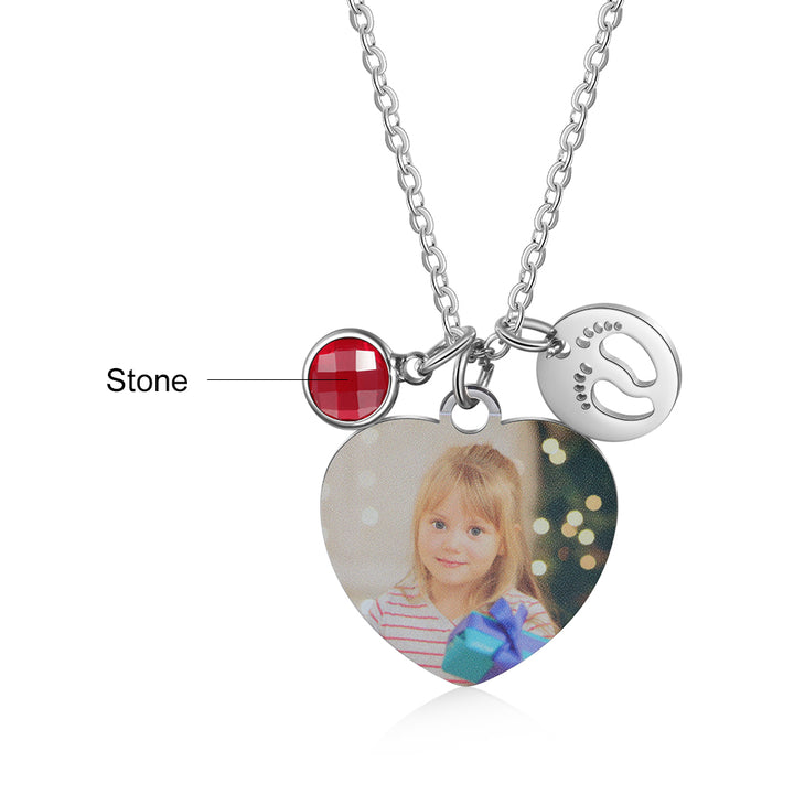heart photo necklace