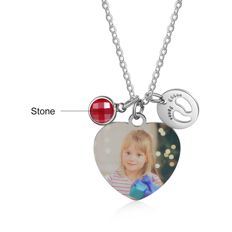 heart photo necklace