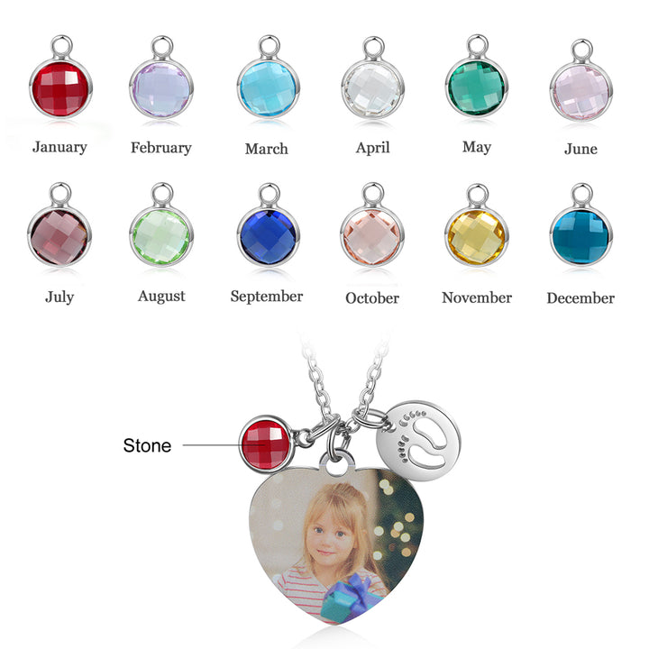 heart birthstone necklace