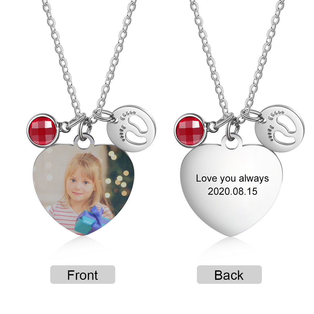 custom heart birthstone necklace
