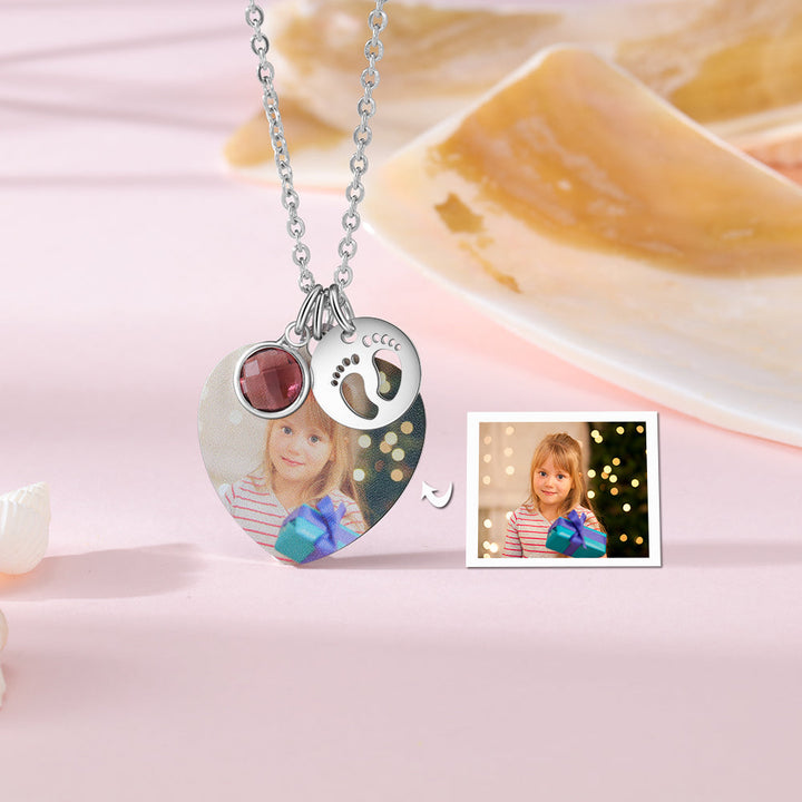 custom heart photo necklace