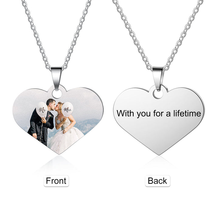custom heart photo necklace