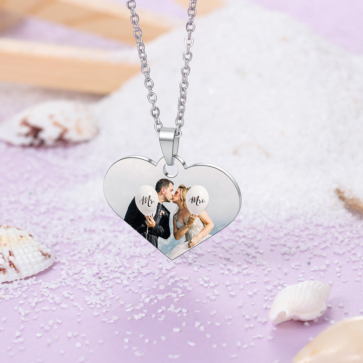 heart photo necklace