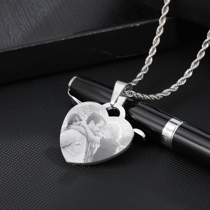 custom heart photo necklace for her