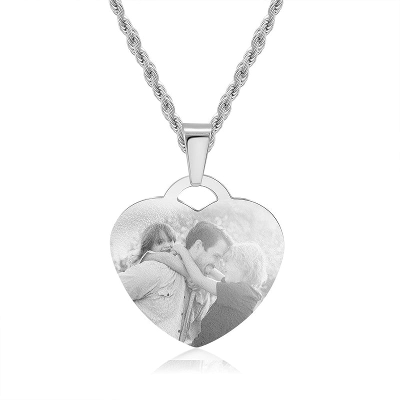 heart photo necklace