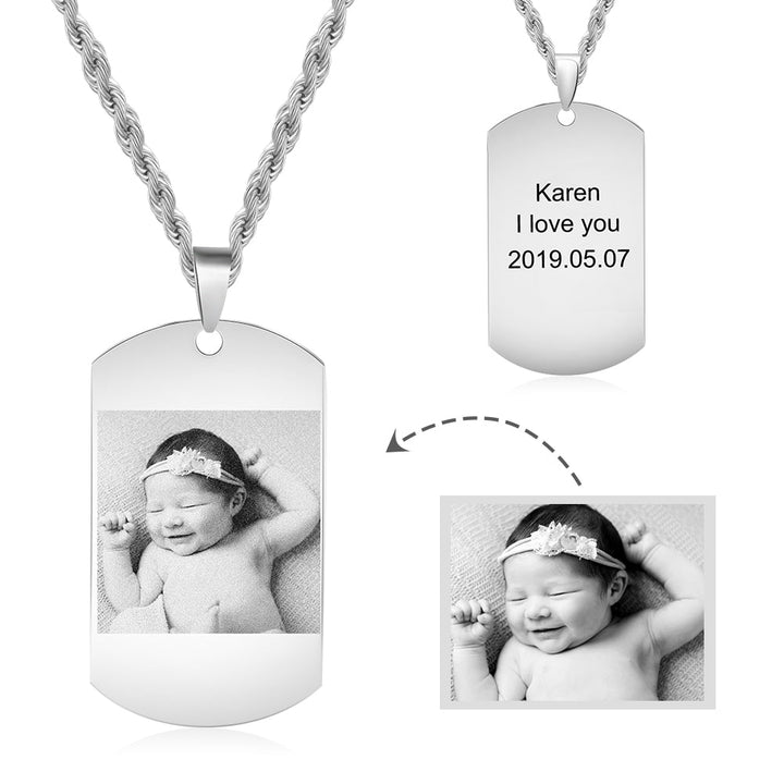 dog tag photo necklace