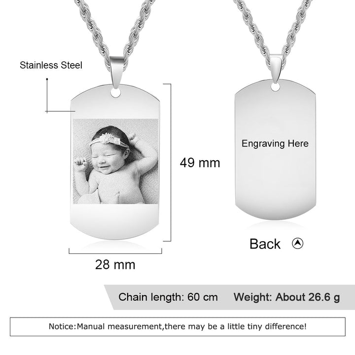 dog tag photo necklace