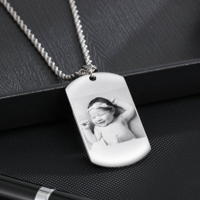 dog tag photo necklace