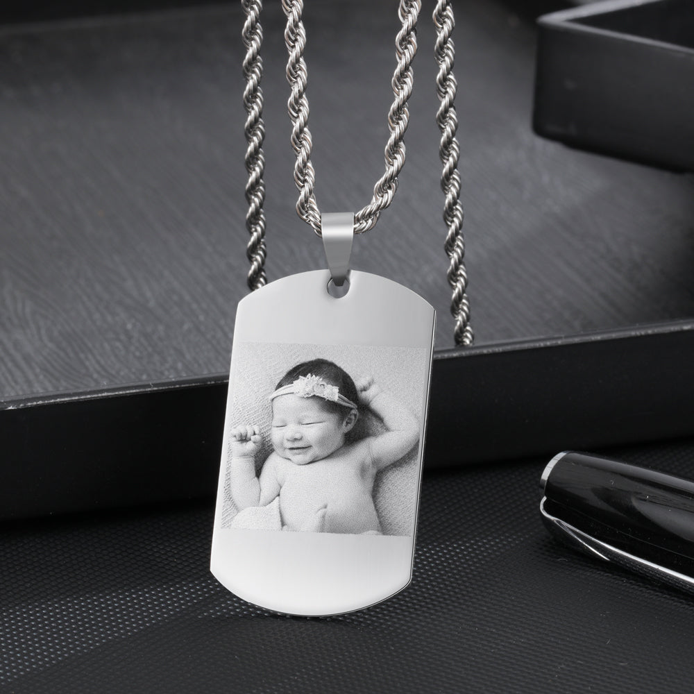 custom dog tag photo necklace