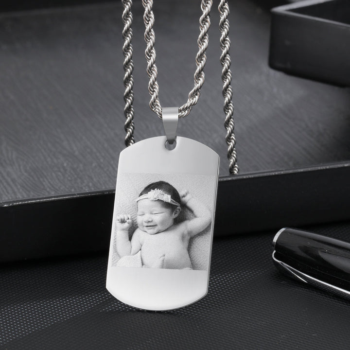 custom dog tag photo necklace