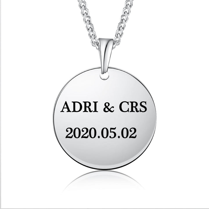 Personalized Black and White Round Picture Necklace