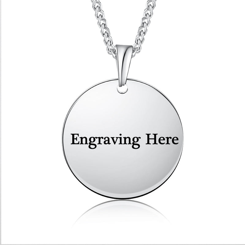 Personalized Black and White Round Picture Necklace