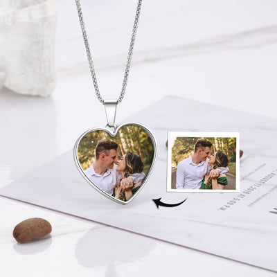 Personalized Custom Photo Heart Necklace