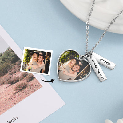 date tag custom photo necklace