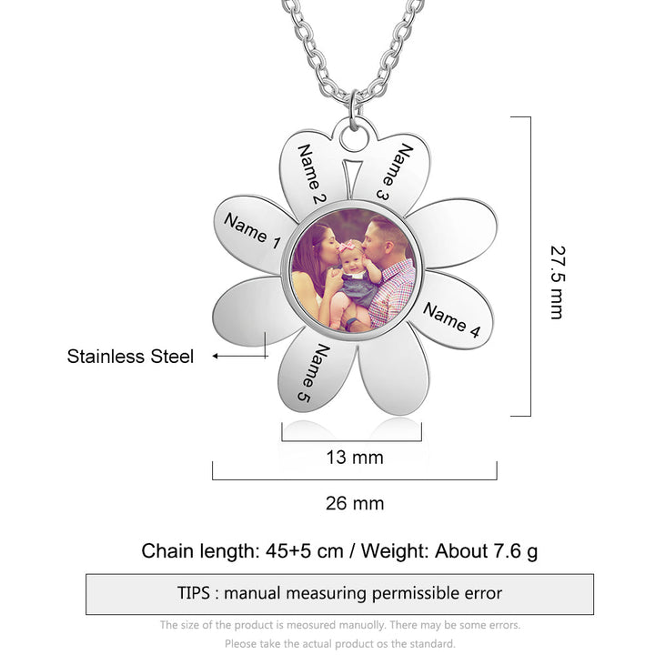sunflower photo necklace