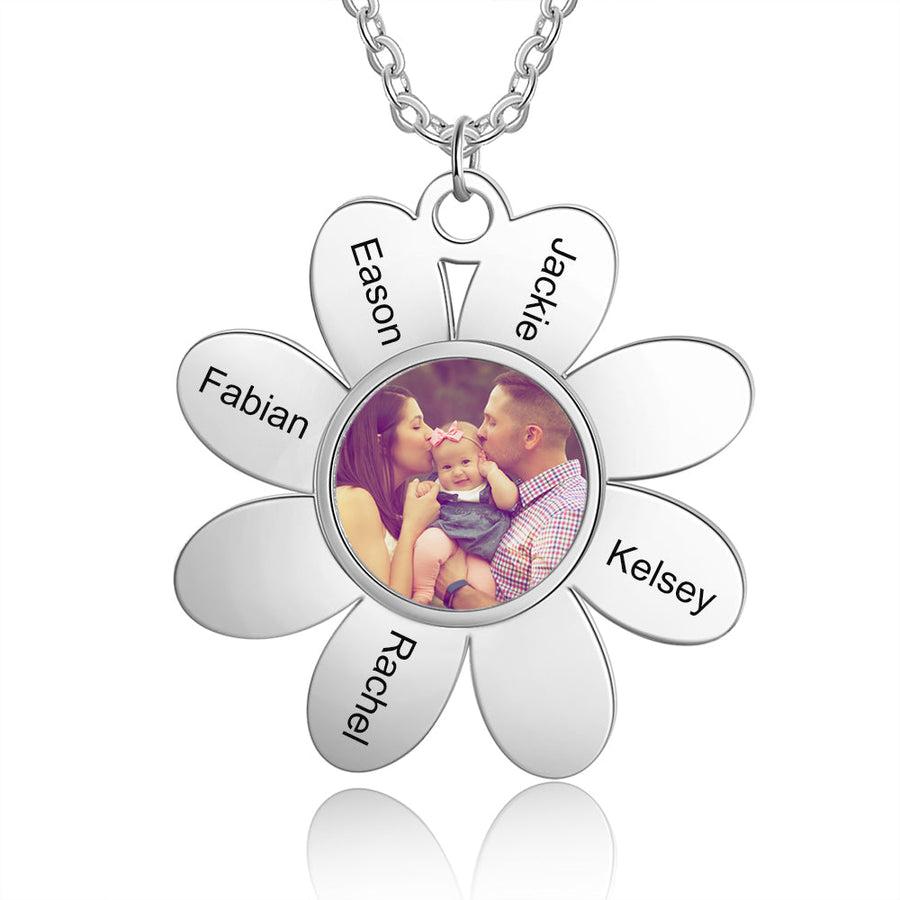 sunflower photo necklace