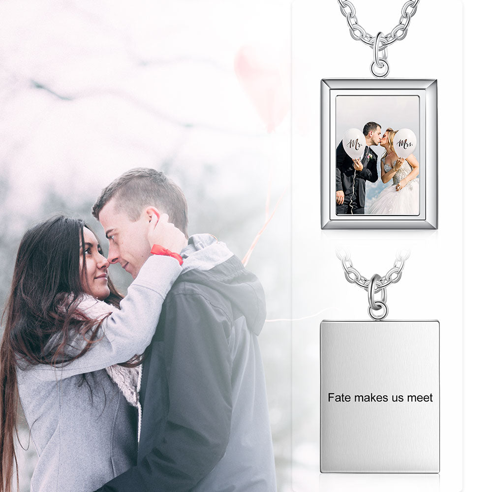 rectangle photo necklace