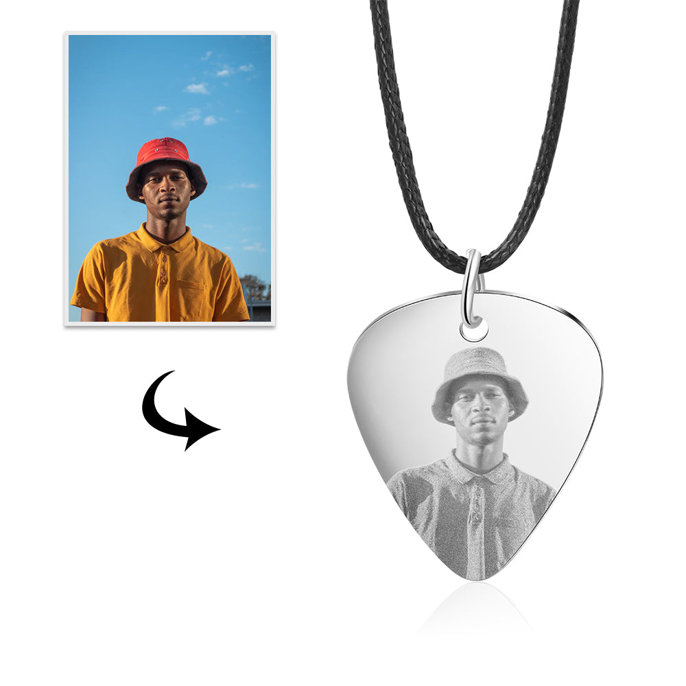 custom cable photo necklace for men