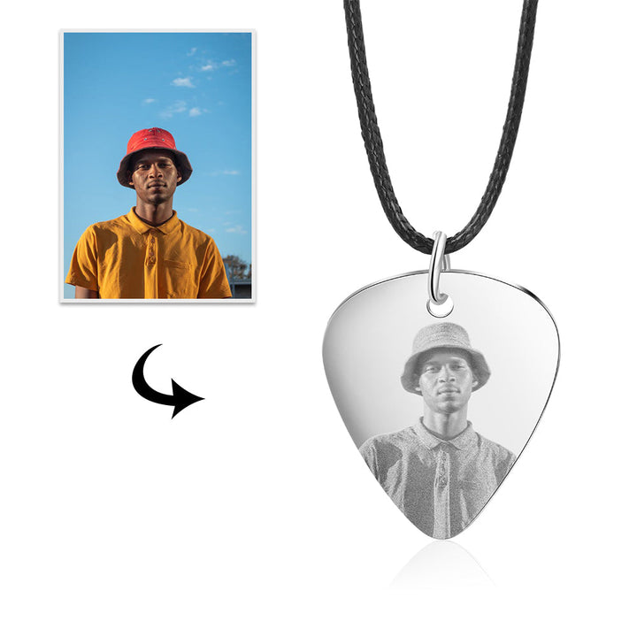 custom cable photo necklace for men