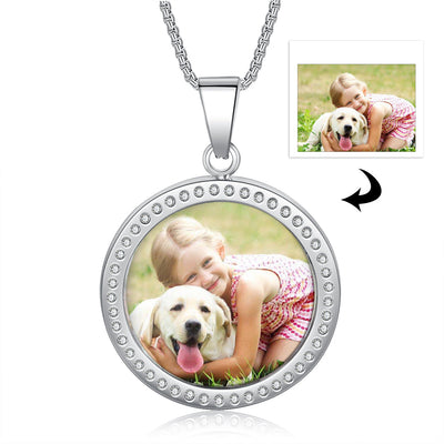 rhodium plated photo necklace