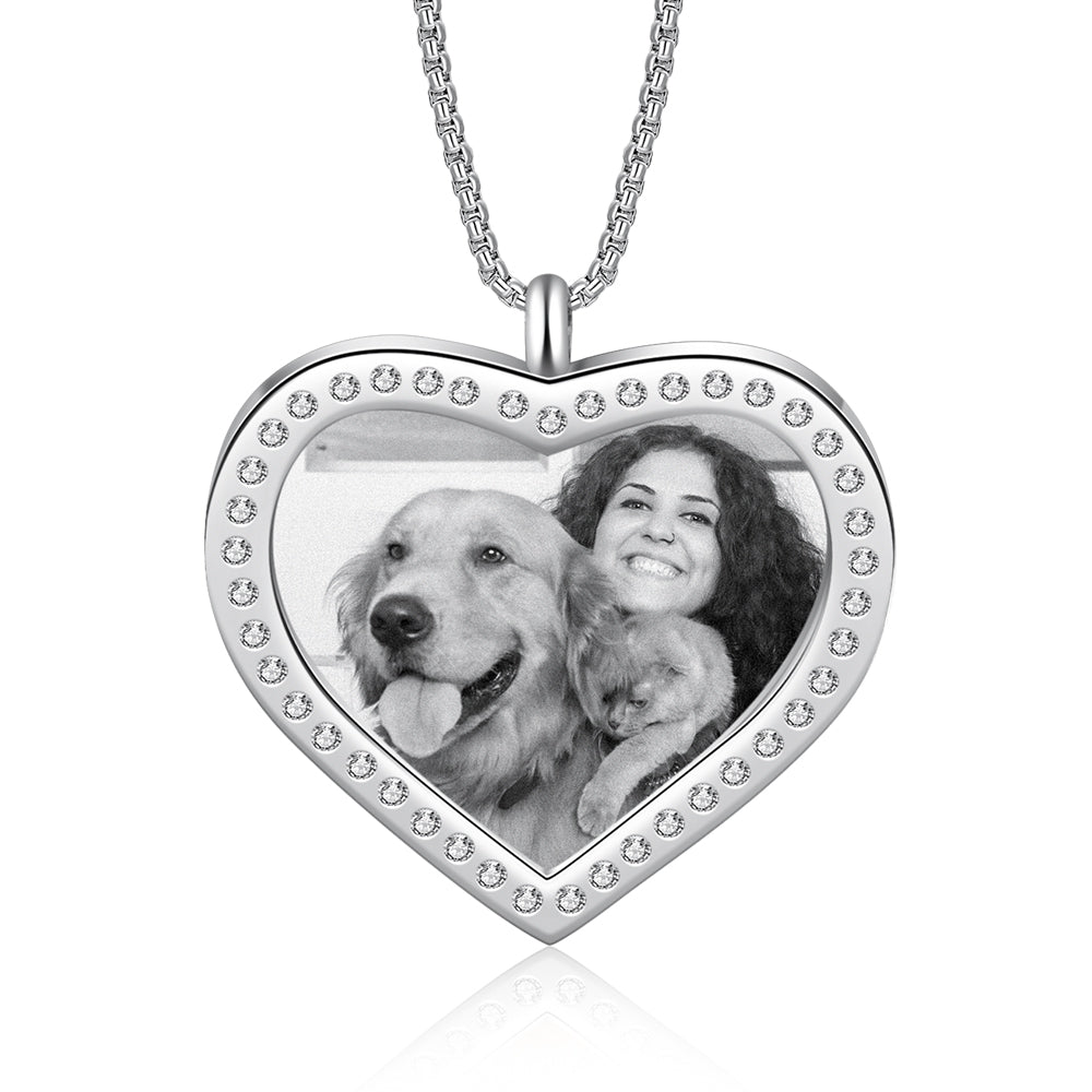 custom heart photo necklace