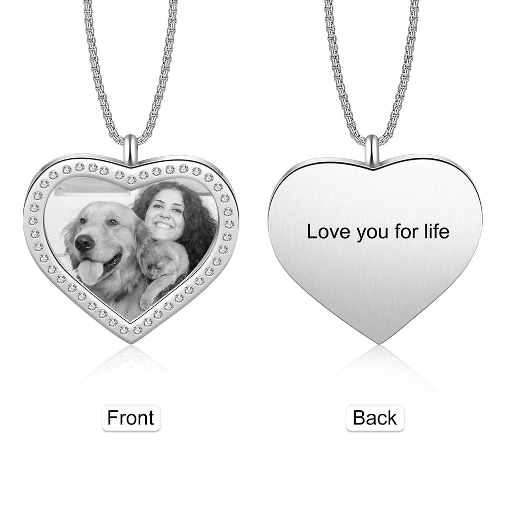 custom heart photo necklace