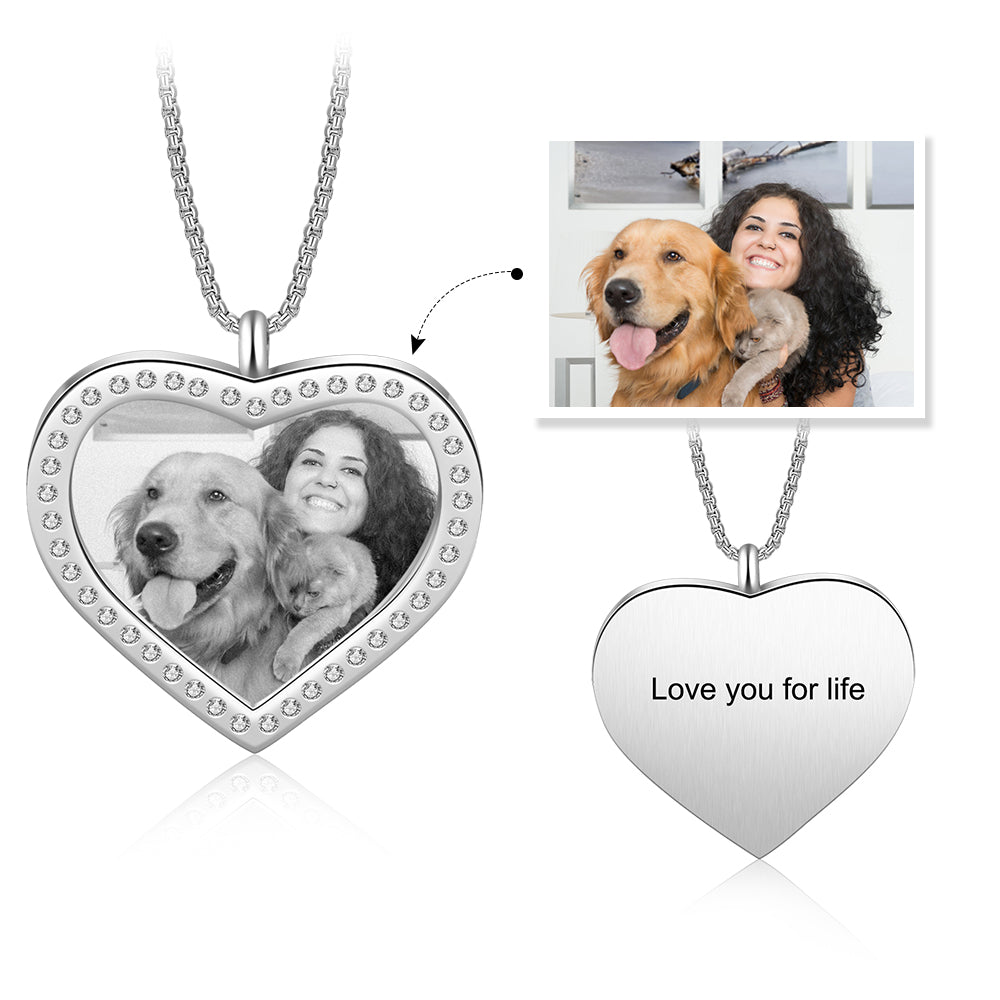 heart photo necklace