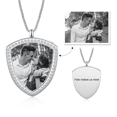 Personalized Sterling Silver Photo Necklace With Engraving