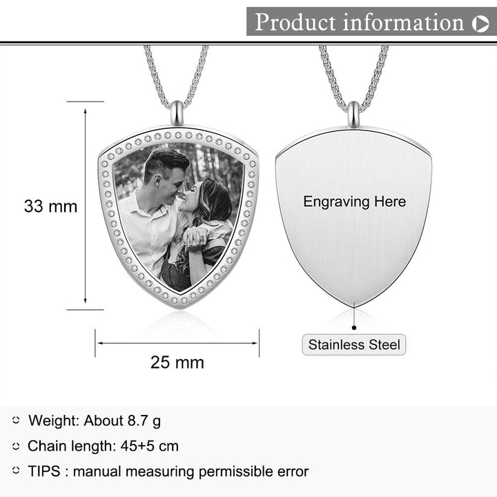 Personalized Sterling Silver Photo Necklace With Engraving