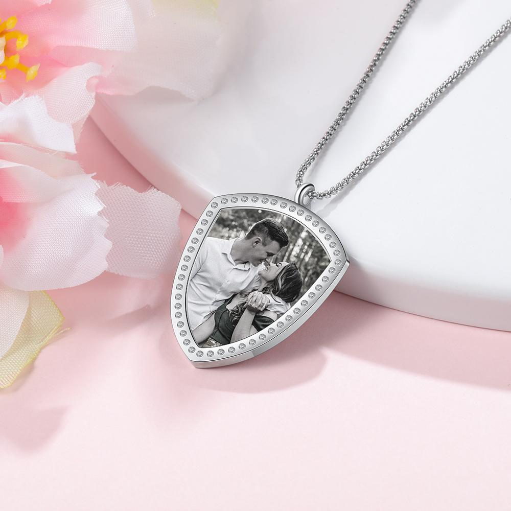 Personalized Sterling Silver Photo Necklace With Engraving
