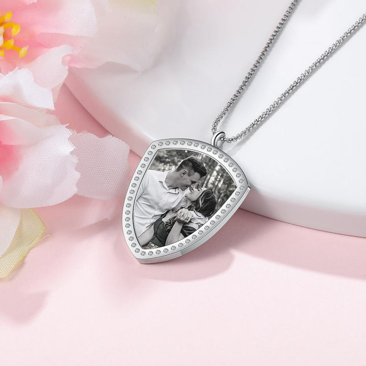 Personalized Sterling Silver Photo Necklace With Engraving