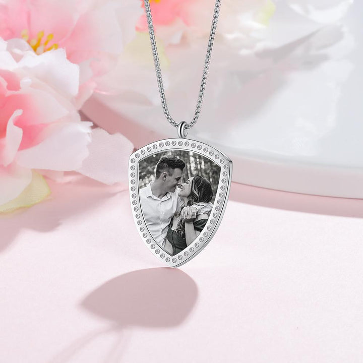 Personalized Sterling Silver Photo Necklace With Engraving