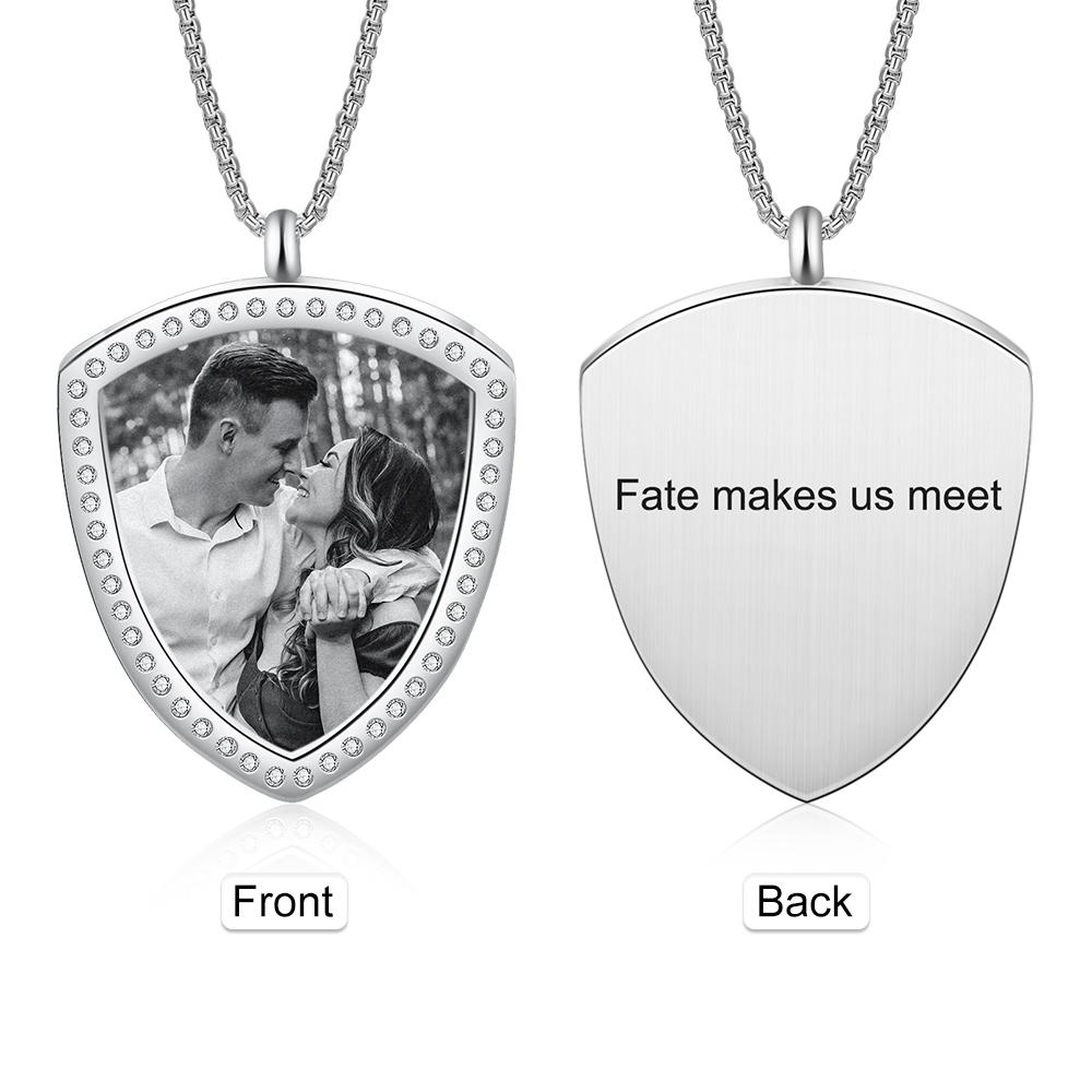 Personalized Sterling Silver Photo Necklace With Engraving