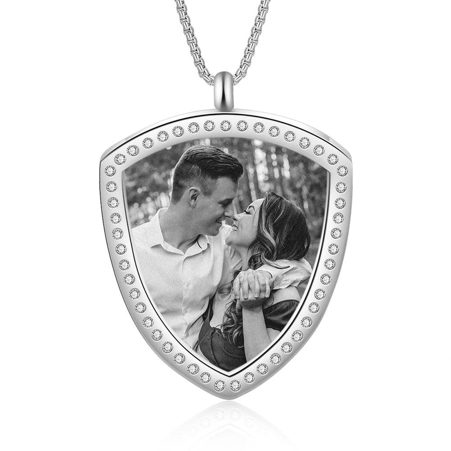 Personalized Sterling Silver Photo Necklace With Engraving
