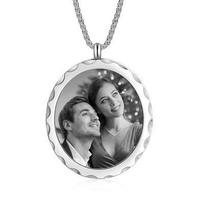 Oval Shape Stainless Steel Custom Photo Necklace