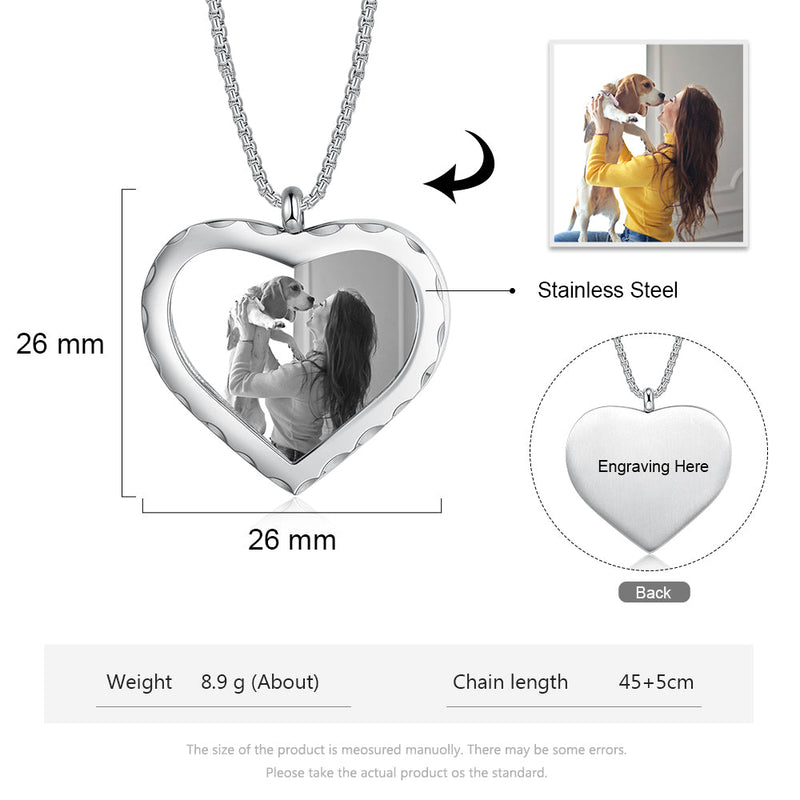 New Custom Photo Pendant Heart Necklace