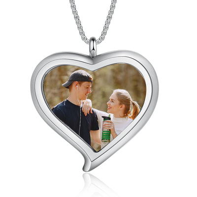 Stylish Heart photo Pendant With Custom Engraving for Christmas Gift